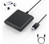 XUMIUZIY PS VR2 Adaptador para PC - Kit de Accesorios para PS VR2 con Adaptador de Corriente y Cable DisplayPort, Biblioteca Ampliada de Juegos Que se Pueden Jugar en PS VR 2 (Negro)