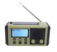 XUMIUZIY Radio de Emergencia de CigüeñAl Manual de 10000 MAh, Radio Solar Portátil con Banda Completa, a Prueba de Agua IPX6, Pantalla LCD Cog, Característica Inmediata de SOS, para (Green)