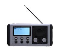 XUMIUZIY Radio de Emergencia de CigüeñAl Manual de 10000 MAh, Radio Solar Portátil con Banda Completa, a Prueba de Agua IPX6, Pantalla LCD Cog, Característica Inmediata de SOS, para (Grey)