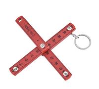 XUMIUZIY Regla Plegable de Plástico ABS Portátil de 0,5 M, con Llavero, Regla Plegable para Carpintería, Colocación de Azulejos (rojo)
