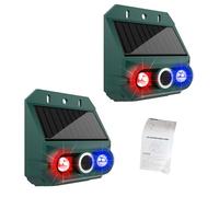 XUMIUZIY Repelente de Animales con Luz Estroboscópica Solar, Alarma con Sensor de Movimiento 129dB, 4 Modos, Disuasor de Seguridad IP55 para Jardín y Granja (2PCS)