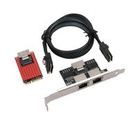 XUMIUZIY Tarjeta Adaptadora de Red PCIe Ethernet, Buen Hardware Contactar Rj45 2 Puertos Gigabit Nic para
