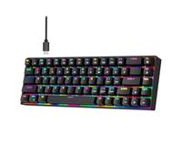 XUMIUZIY Teclado de Juego Mecánico, 68 Teclas Teclado con Cable con Teclas Intercambiables en Caliente y Modos de Retroiluminación de 19 RGB, Interruptor Rojo Que Se Puede Hacer en (Black)