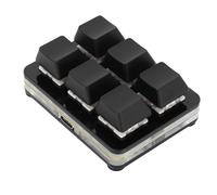 XUMIUZIY Teclado para Juegos de 6 Teclas, Mini Teclado USB, Teclado Macro Programable, Teclado Mecánico RGB, Teclado USB para PC con una Sola Mano para Oficina de Juegos (Black)