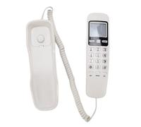 XUMIUZIY Teléfono Fijo con Cable para el Hogar, Teléfono Fijo de Pared de Estilo Retro con DTMF y Doble Identificador de Llamadas, Compatible con FSK CID, Mini Portátil para el (Blanco (versión en