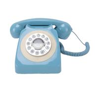 XUMIUZIY Teléfono Fijo Vintage, Teléfono Residencial con Cable Antiguo con Pulsador y Función de Rellamada, Compatible con Conector RJ11 para Residencias de Ancianos y Uso de Emergencia (Blue)