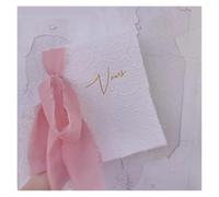 XUMKFJRE 1 Tarjeta de votos matrimoniales, Libro juramentos con Cintas Gasa y bolígrafo, diseño romántico Novios Novias en Color Rosa para la Ceremonia de Boda(Dark Pink)