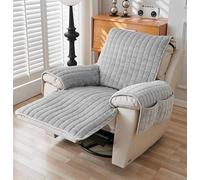 XUMKFJRE 1Seater Flannel Recliner Sofa Cover with Pockets Armchair Case Plush Non-Slip Lazy Boy Chair Slipcovers Home Decor para Sala de Estar(A3 Sofa Mat)