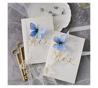 XUMKFJRE 2 Cuadernos de votos matrimoniales con diseño Mariposa, for él y for Ella, for la Ceremonia del Novio, Regalos, Tarjeta Juramento para la Ceremonia de Boda(B 2 pcs Set)