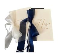 XUMKFJRE 2 Tarjetas delicadas de votos Boda for Novios, decoración césped, Libros, folletos, 14 x 20 cm para la Ceremonia de Boda(Beige Blue)