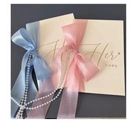 XUMKFJRE 2 Tarjetas delicadas de votos Boda for Novios, decoración césped, Libros, folletos, 14 x 20 cm para la Ceremonia de Boda(Blue Pink)