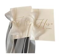 XUMKFJRE 2 Tarjetas delicadas de votos Boda for Novios, decoración césped, Libros, folletos, 14 x 20 cm para la Ceremonia de Boda(Beige Beige)