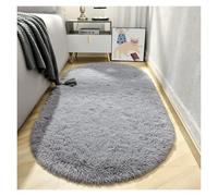 XUMKFJRE Alfombra Habitacion Alfombra Ovalada Gris de Lujo for Sala Estar, Alfombra y Peluda for Dormitorio(Light Grey,80x200cm(31x78in))