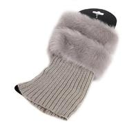 XUMKFJRE Calentadores De Piernas De Invierno Para Mujer 1 Pair Knitted Boot Cuffs Winter Leg Warmers Women Lady Crochet Knit Trim Socks Toppers(Light Grey)
