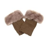 XUMKFJRE Calentadores De Piernas De Invierno Para Mujer 1 Pair Knitted Boot Cuffs Winter Leg Warmers Women Lady Crochet Knit Trim Socks Toppers(Khaki)