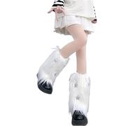 XUMKFJRE Calentadores De Piernas De Invierno Para Mujer 2pair Women Furry Leg Warmers Boot Covers Lady Cute Warm Sock Socksarm Socks(Black)