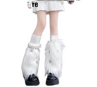 XUMKFJRE Calentadores De Piernas De Invierno Para Mujer 2pair Women Furry Leg Warmers Boot Covers Lady Cute Warm Sock Socksarm Socks(Grey)