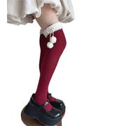 XUMKFJRE Calentadores De Piernas De Invierno Para Mujer Winter Multicolor Thigh Socks Women Solid Color Soft Comfortable Stockings Sweet Over The Knee High(Gold)