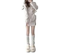 XUMKFJRE Calentadores De Piernas De Invierno Para Mujer Woman Leg Warmers Autumn And Winter Ribbon Black Knee Long Socks Knitted White(Pink)