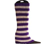 XUMKFJRE Calentadores De Piernas De Invierno Para Mujer Women's Long Knitted Foot Cover Leg Breathable Warmers Winter Protector Stocking Legging Ladies Striped Warmersocks(Purple)