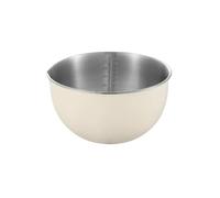 XUMKFJRE Ensaladera Juego de tazones acero inoxidable con báscula for cocinar, hornear y almacenar alimentos, for mezclar gran capacidad(White 2.5L)