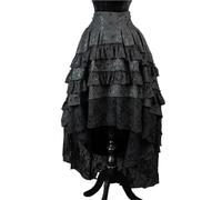 XUMKFJRE Faldas irregulares estilo pirata steampunk, estilo lolita gótico, con volantes de encaje, estilo medieval, for cosplay de niña, disfraces de diablita.(XL)