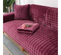 XUMKFJRE Flannel Sofa Cushion Four Seasons General Non-Slip Thickened Living Room Backrest Cover Plush Seat para Sala de Estar(Wine,70x180cm 1pcs)