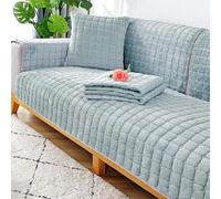 XUMKFJRE Flannel Sofa Cushion Four Seasons General Non-Slip Thickened Living Room Backrest Cover Plush Seat para Sala de Estar(Grey Green,90x240cm 1pcs)