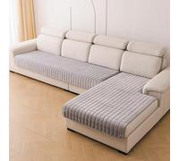 XUMKFJRE Flannel Sofa Cushion Four Seasons General Non-Slip Thickened Living Room Backrest Cover Plush Seat para Sala de Estar(Light Grey,90x210cm 1pcs)