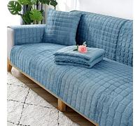 XUMKFJRE Flannel Sofa Cushion Four Seasons General Non-Slip Thickened Living Room Backrest Cover Plush Seat para Sala de Estar(Blue,90x120cm 1pcs)