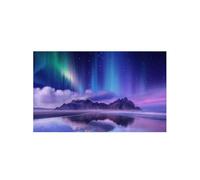 XUMKFJRE Fondo Acuario Pegatina de Fondo for Acuario con Aurora Boreal en Las montañas, Papel Tapiz 3D, decoración, póster PVC para Decoración(50x100cm)
