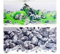 XUMKFJRE Fondo Acuario Póster de Fondo Acuario Doble Cara, 60, 100 y 150CM Alto, Tanque Peces Roca, Pared Decorativo, Imagen Decorativa Brillante para Decoración(Red,150 x 60 cm)