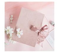 XUMKFJRE Libro de Juramento for Novios, Recuerdo Boda, tamaño A4, Cubierta Terciopelo con Lazos, Regalo Novia, Tarjeta declaración votos Amor para la Ceremonia de Boda(Pink)