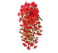 XUMKFJRE Plantas Artificiales 1/2Pc 75cm Blanco Artificial Gloria de la mañana Colgante Pared Plantas violetas Flores Enredaderas for decoración Boda del jardín hogar para decoración(Red)