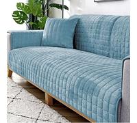 XUMKFJRE Sofa Cushion Plush Winter Thick Non-Slip Towel Flannel Universal Decoration Cover para Sala de Estar(Blue,90x160cm 1pcs)