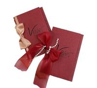 XUMKFJRE Tarjeta de votos matrimoniales Premium, Sencilla, escrita a Mano, for Novios y Novias. Tarjetas felicitación nicho para la Ceremonia de Boda(Color-01)