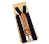 XUMKFJRE Tirantes hombre Cinturón de tirantes cuero con clip elástico y correas ajustables for accesorios traje boda para Bodas(Black)