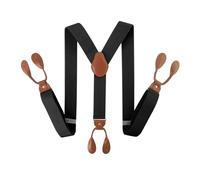 XUMKFJRE Tirantes hombre Tirantes de 35 mm ancho for hombre, piel sintética PU marrón, con botón y espalda en Y para Bodas(Color 10)