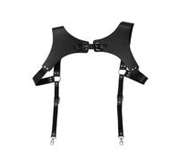 XUMKFJRE Tirantes hombre Tirantes de caballero cuero marrón for traje moda, camisa, cinturón for fiesta, club, disfraz para Bodas(Black)