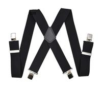 XUMKFJRE Tirantes hombre Tirantes for hombre de 50 mm ancho, resistentes, tallas grandes, con clips fuertes, ajustables, espalda en Y y elásticos, color negro para Bodas(X-Back Black 140cm)