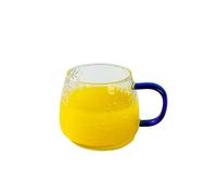XUMKFJRE Vasos De Cristal Taza de café con patrón 400ml, vaso cristal for agua burbujas aire, resistente a la temperatura, mango mano, taza té for beber en el hogar para Hogar(Color 3)