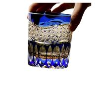 XUMKFJRE Vasos De Cristal Vasos de whisky colores cortados a mano for limpiar vidrio antiguo, artículos barra cristal grabados para Hogar(Color 8)