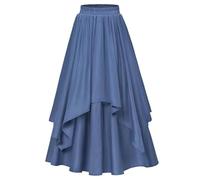 XUMKFJRE Vestido de fiesta de corista medieval estilo steampunk victoriano vintage for mujer, faldas piratas, corsé irregular gótico, faldas a juego(Blue,S)
