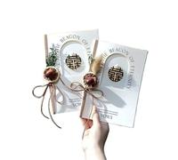 XUMKFJRE Votos matrimoniales creativos, Om y discurso de la Novia, Tarjeta Manuscrita Alta Gama, declaración, Regalo Plegado para la Ceremonia de Boda(Color-02)