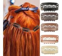 Xummpxuk Clips de extensión de cabello, Clips de presión de metal,10 clips de extensión de pelo de acero inoxidable resistente | Pasadores de seguridad, pinzas para pelucas para extensiones de cabello