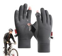 Xummpxuk Guantes de ciclismo, diseño de 2 dedos cortados, antideslizantes, guantes cálidos de invierno, equipo de equitación para mujeres y hombres