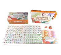 XuMoZC American Mahjong - Juego de diseño degradado de 1.2 pulgadas, 160 azulejos acrílicos de alta calidad de cuatro capas naranja Mah-Jongg