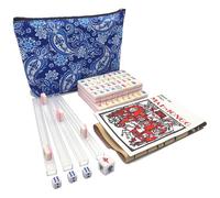 XuMoZC American Mini Mahjong Set 166 Oh My Mahjong Tiles 2.3 cm American Mahjong Game Pink Set Thickened Mah-Jongg Tiles Bag Mahjong Tile Set