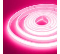 XUNATA 0.5m LED Neon Flexible 220V, Alto brillo 288 LED/m Tira de LED COB con Cable de Alimentación, Cada Corte de 50 cm, IP65 Impermeable, Luz de Cuerda- Rosa