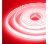 XUNATA 0.5m LED Neon Flexible 220V, Tira de LED COB con Cable de Alimentación, Alto brillo 288 LEDs/m, Cada Corte de 50 cm, IP65 Impermeable Luz de Cuerda- Rojo